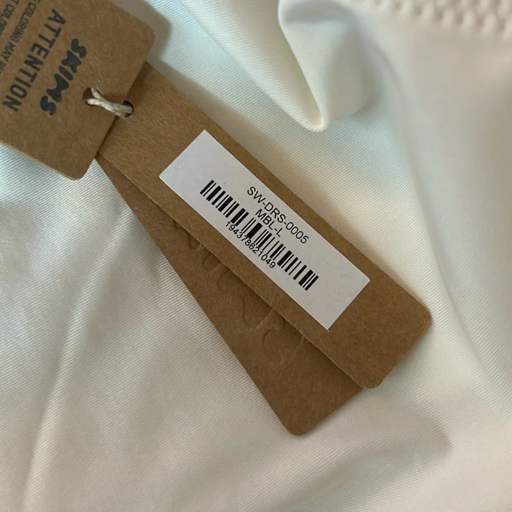 SKIMS Signature (B17) Swim Tank Dress Marble White NWT Size L